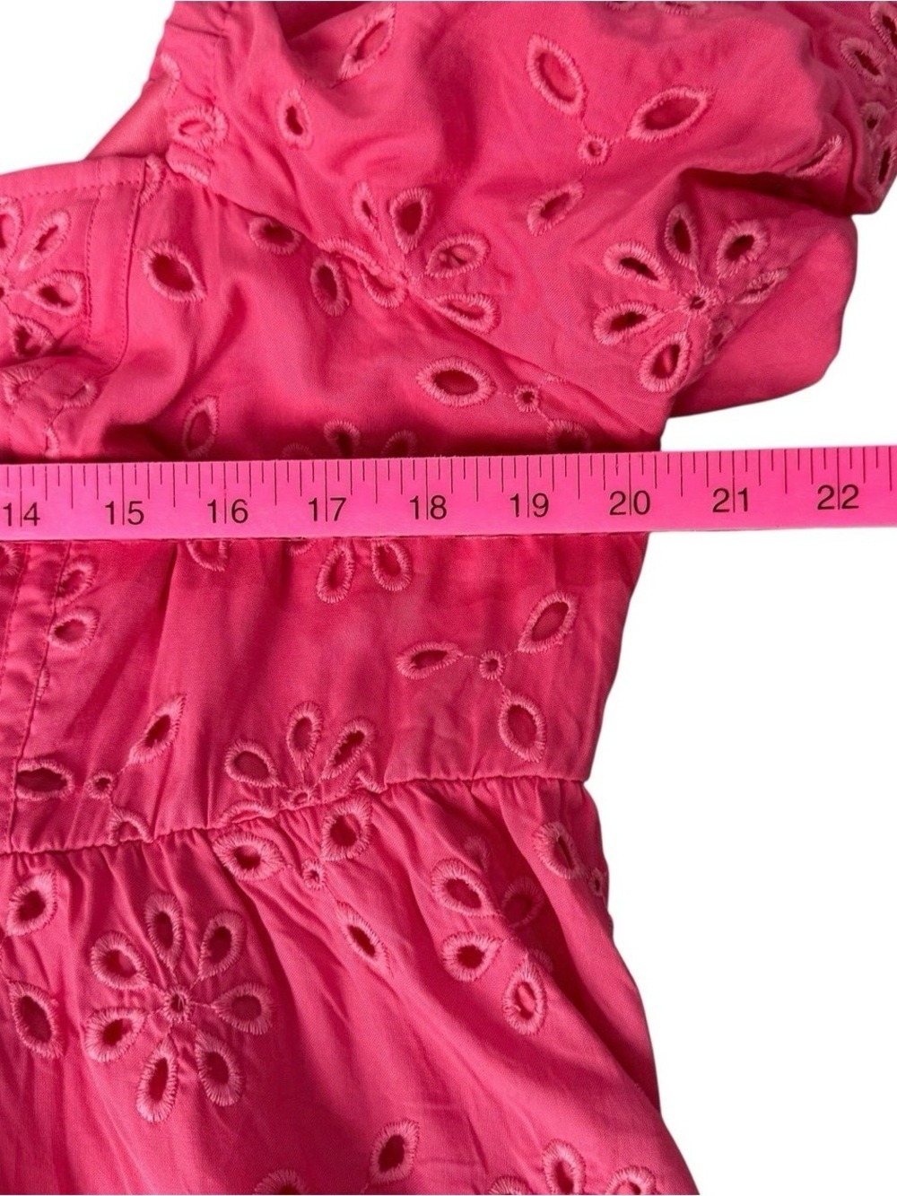 Torrid Babydoll Eyelet Challis Pink Short Sleeve Blouse Plus Size 1X (14/16) NWT - Picture 9 of 12